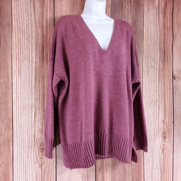 Eileen Fisher Womens XL Extra Fine Merino Wool V-Neck Box Top Sweater Purple - Picture 3 of 12